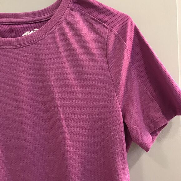 Avia Workout Top Womens Size M Medium 8 10 Purple Short Sleeve T Shirt Mesh - Picture 2 of 5